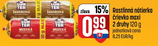 Rastlinná nátierka črievko maxi 2 druhy