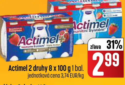 Actimel Imunitní Systém jogurtový nápoj rôzne druhy