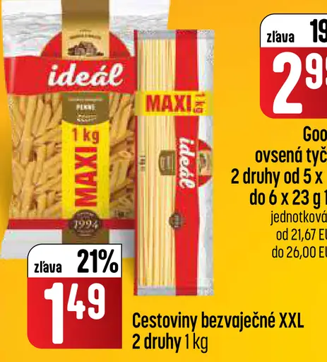 Ideál cestoviny bezvaječné XXL