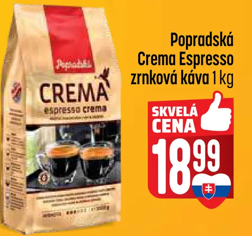 Popradská Crema Espresso zrnková káva
