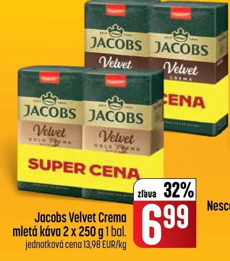 Jacobs Velvet Crema mletá káva