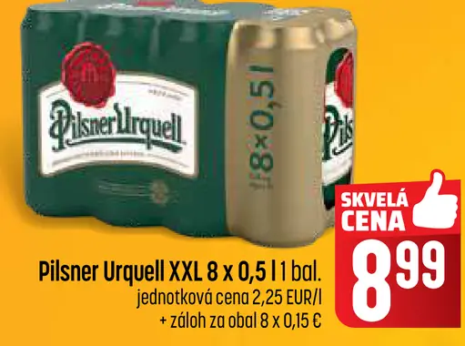 Pilsner Urquell pivo plechovka