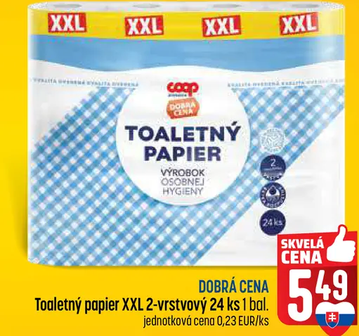 Coop toaletný papier 2-vrstvový XXL