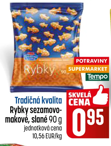 Tradičná kvalita Rybky sezamovo-makové, slané