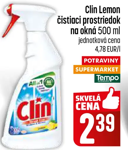 Clin Lemon čistiaci prostriedok na okná