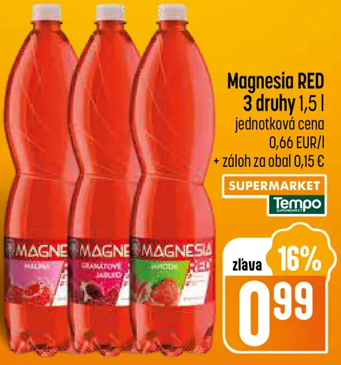 Magnesia Red ochutená minerálna voda