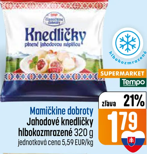 Mamičkine dobroty Knedličky jahodové hlboko zmrazené