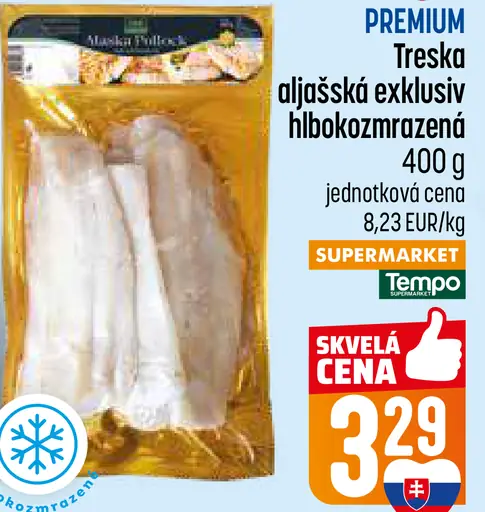 Premium treska aljašská exkluzív hlboko zmrazená