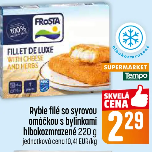 Frosta rybie filety so syrovou omáčkou s bylinkami hlboko zmrazené