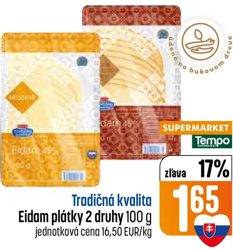 Eidam plátky 2 druhy