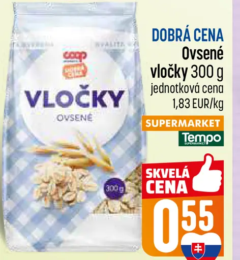 COOP Dobrá cena ovsené vločky