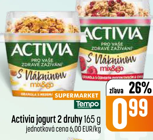 Activia jogurt 2 druhy
