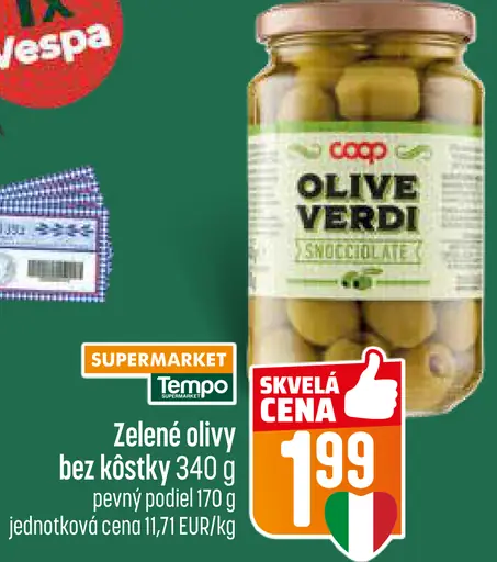 Coop Zelené olivy bez kôstky