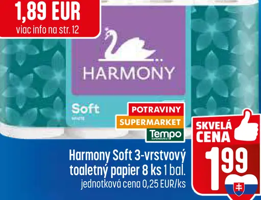 Harmony Soft 3-vrstvový toaletný papier
