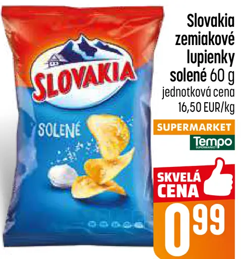 Slovakia zemiakové lupienky solené