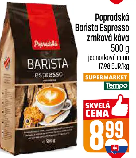 Popradská Barista espresso zrnková káva