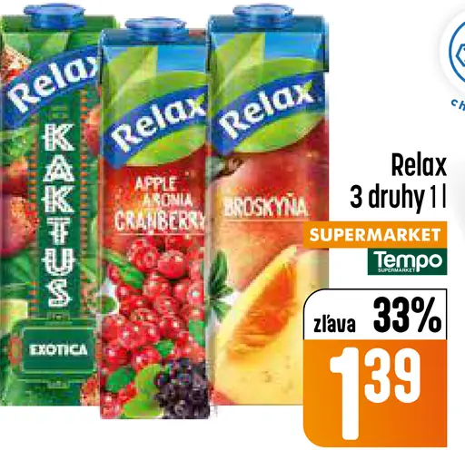 Relax ovocný nápoj rôzne druhy