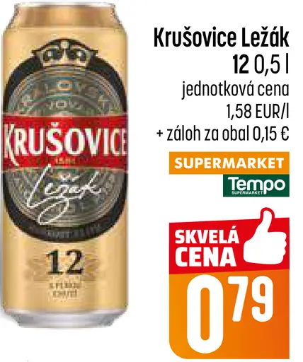 Krušovice Ležiak 12% plechovka