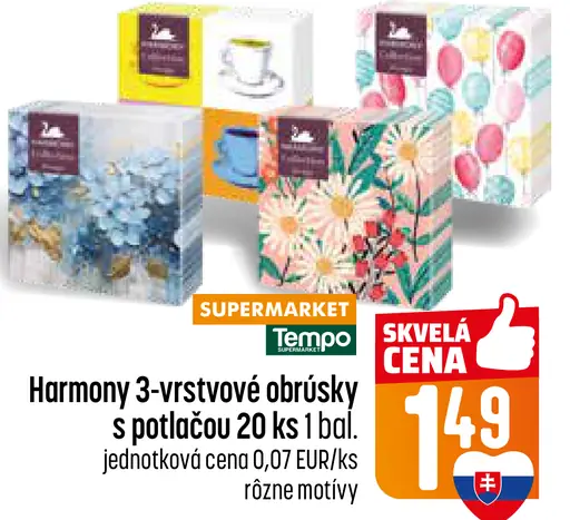 Harmony 3-vrstvové obrúsky s potlačou