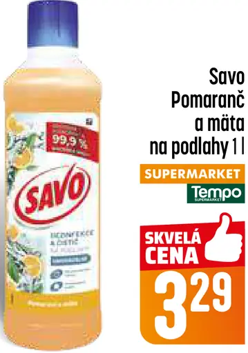 Savo Dezinfekcia a čistič na podlahy pomaranč