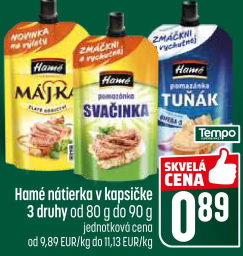 Hamé nátierka v kapsičke 3 druhy