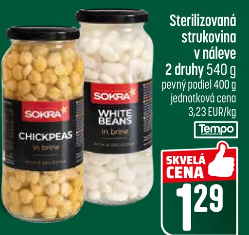 Sokra sterilizovaná strukovina v náleve 2 druhy