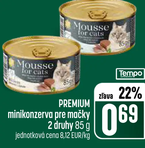 Premium minikonzerva pre mačky