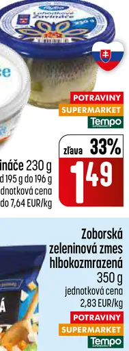 Zoborská zeleninová zmes hlboko mrazená