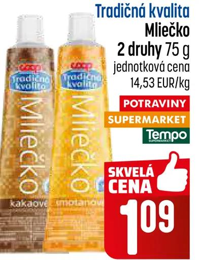 Tradičná kvalita Mliečko kakaové ochutené