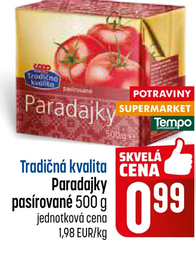 Tradičná kvalita Paradajky pasírované