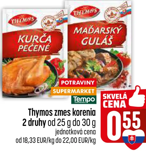 Thymos zmes korenia Kurča pečené