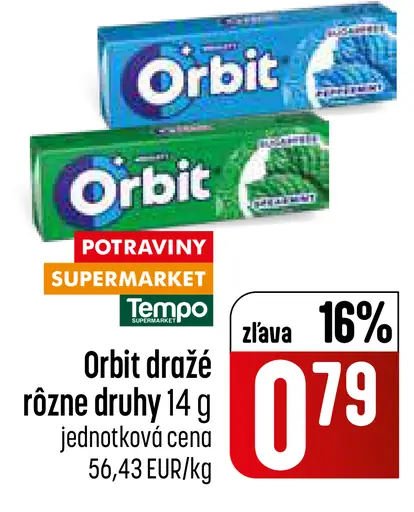 Orbit dražé rôzne druhy