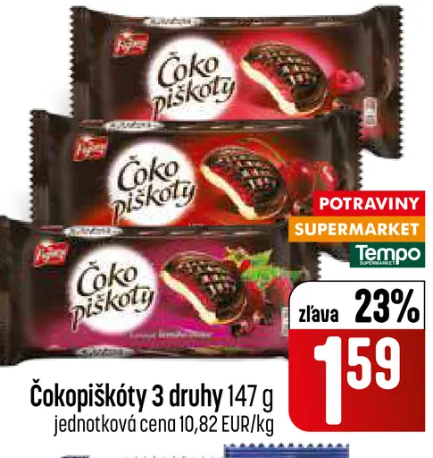 Opavia Čokopiškóty piškóty v čokoláde 3 druhy