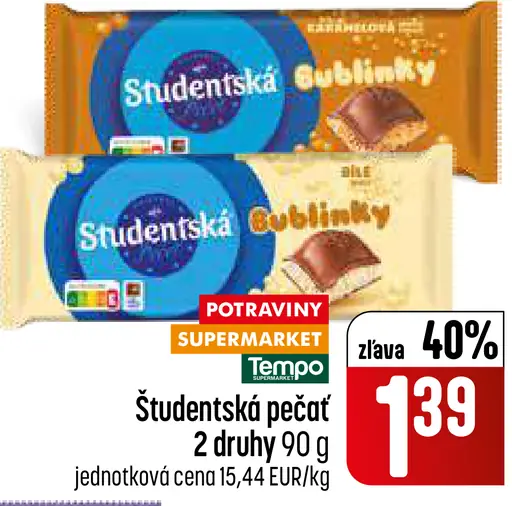 Orion Študentská pečať čokoláda 2 druhy