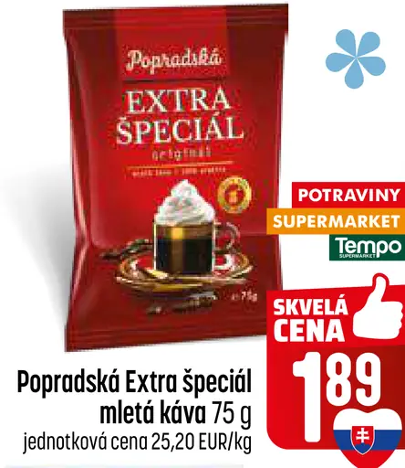 Popradská Extra špeciál originál mletá káva