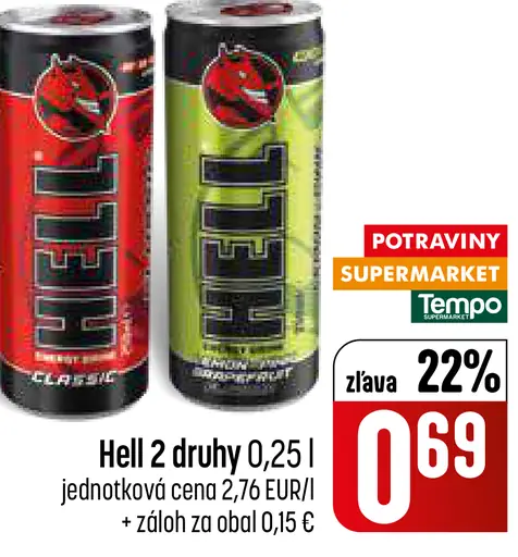 Hell energy drink plechovka