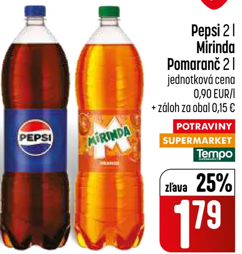 Pepsi alebo Mirinda pomaranč limonáda