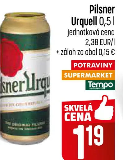 Pilsner Urquell pivo plechovka