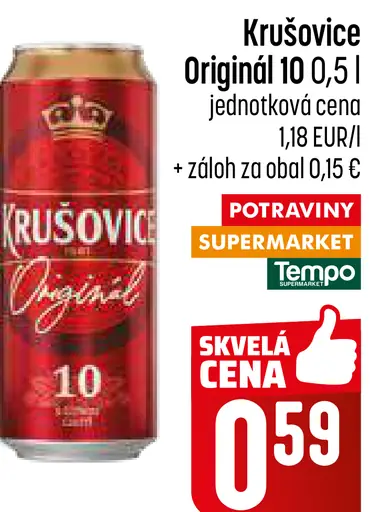 Krušovice Královský Originál 10 pivo plechovka