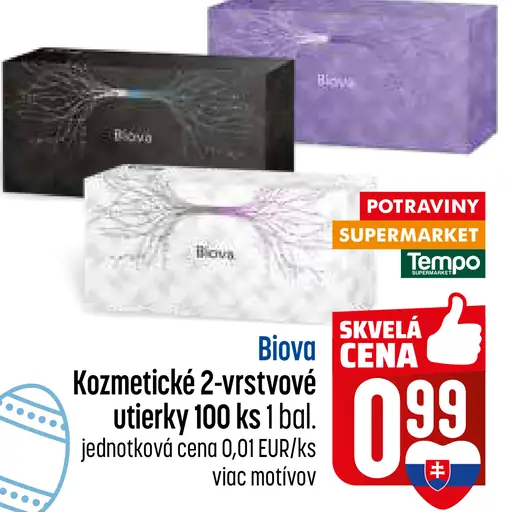 Biova kozmetické 2-vrstvové utierky