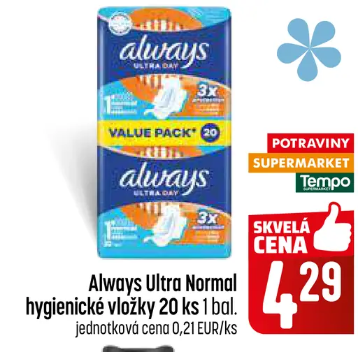 Always Ultra Normal hygienické vložky Value Pack