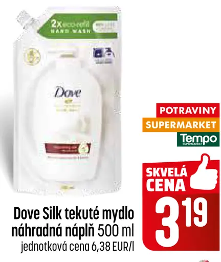 Dove Silk tekuté mydlo náhradná náplň