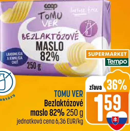 TOMU VER Bezlaktózové maslo 82%