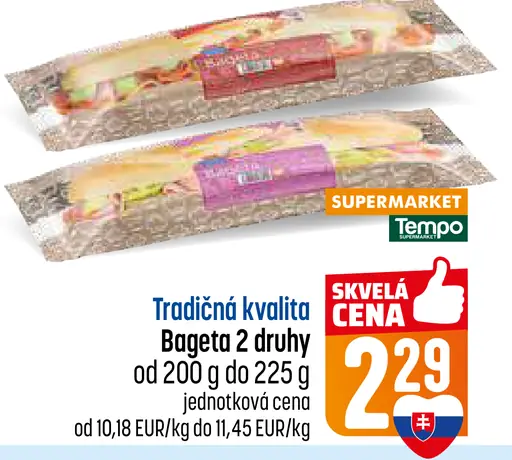 Tempo Tradičná kvalita Bageta 2 druhy