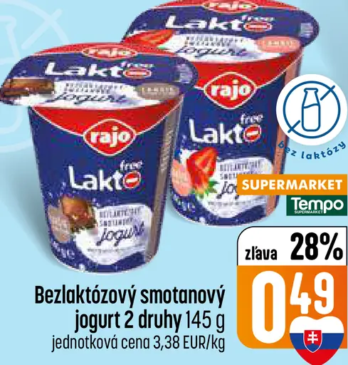 Rajo Laktofree jogurt bezlaktózový smotanový 2 druhy
