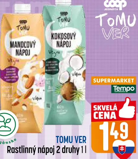 TOMU VER Rástlinný nápoj mandľový / kokosový