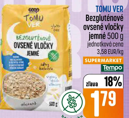 TOMU VER Bezlepkové ovsené vločky jemné