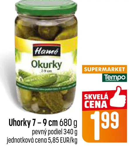 Hamé uhorky sterilizované 7–9 cm