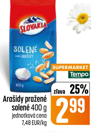 Slovakia Arašidy pražené solené
