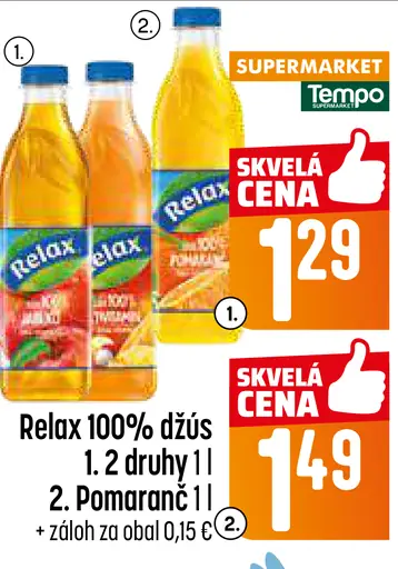 Relax 100% pomarančový džús